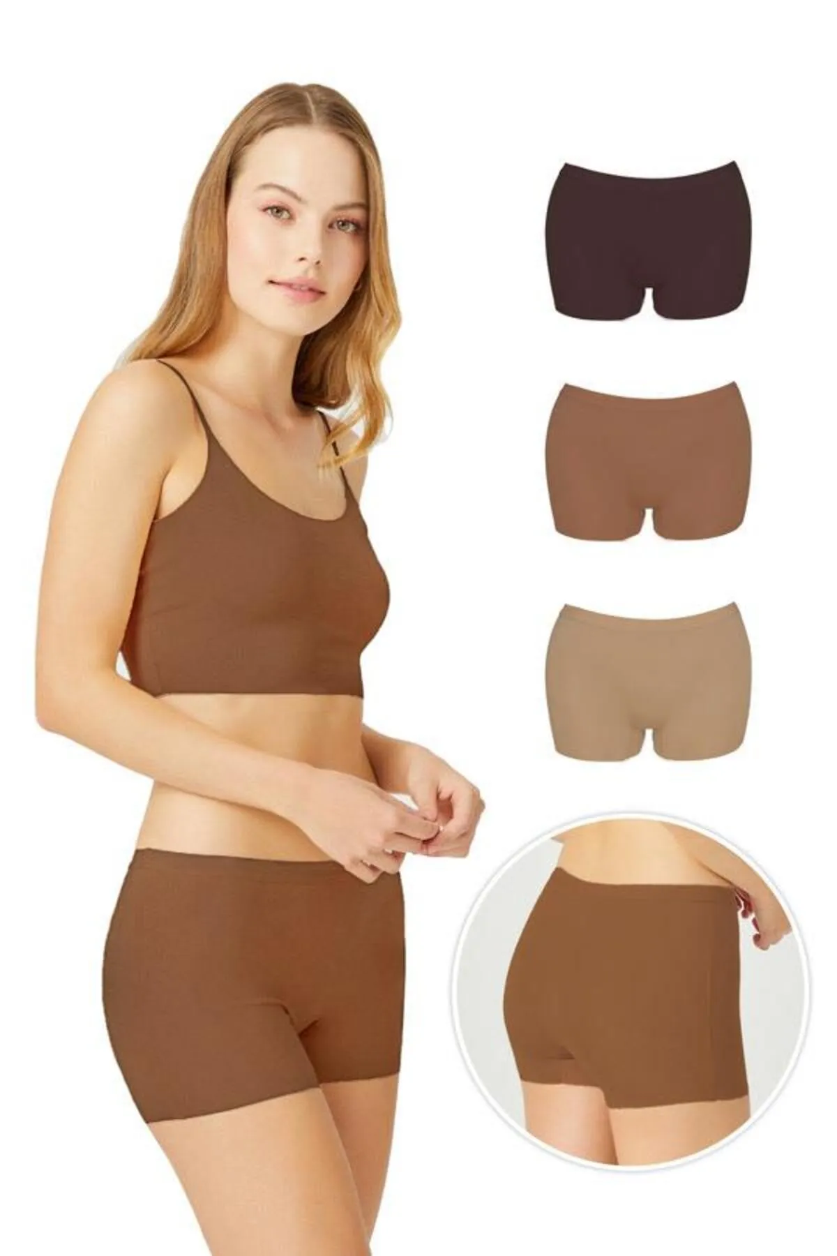 Cottonhill  Basic Laser Cut Nahtlose Damen-Boxerhöschen, 3er-Pack – 2