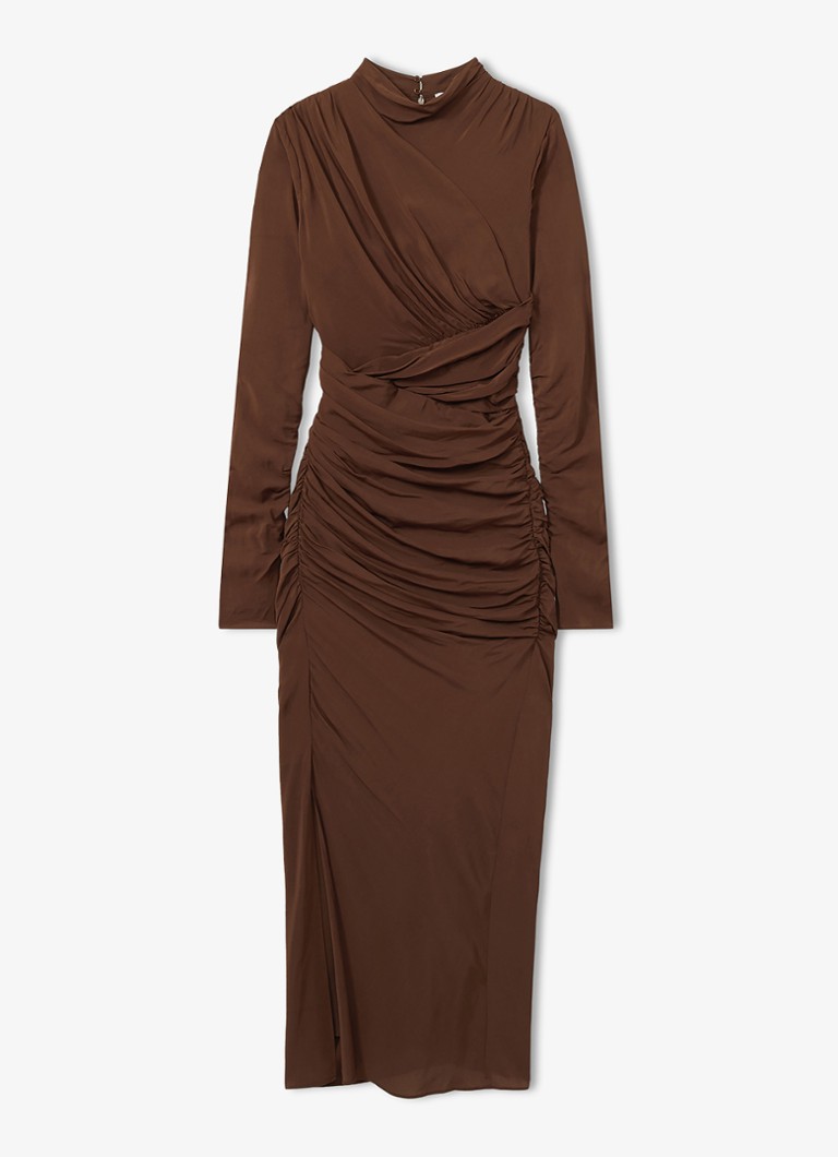 Reiss Kelly midi haljina s drapiranim detaljima i prorezom