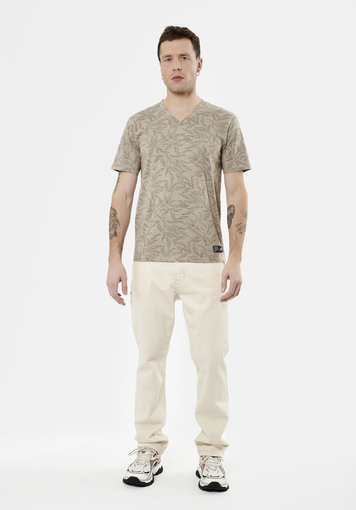 SHILO  T-shirt beige Homme en 100% coton