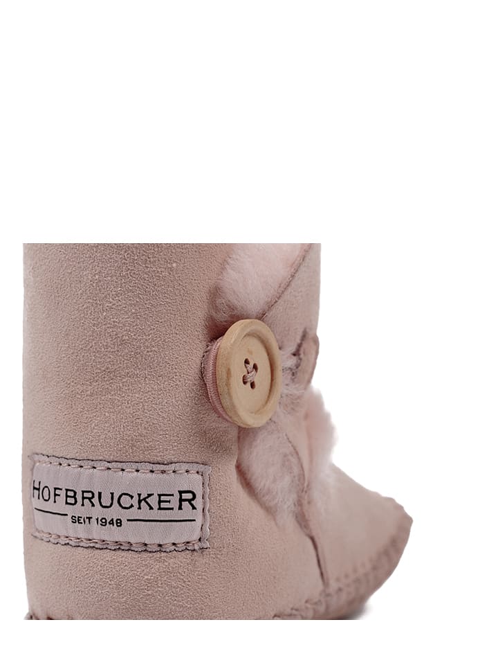 Hofbrucker Lammfell-Babyschuhe in Rosa günstig kaufen