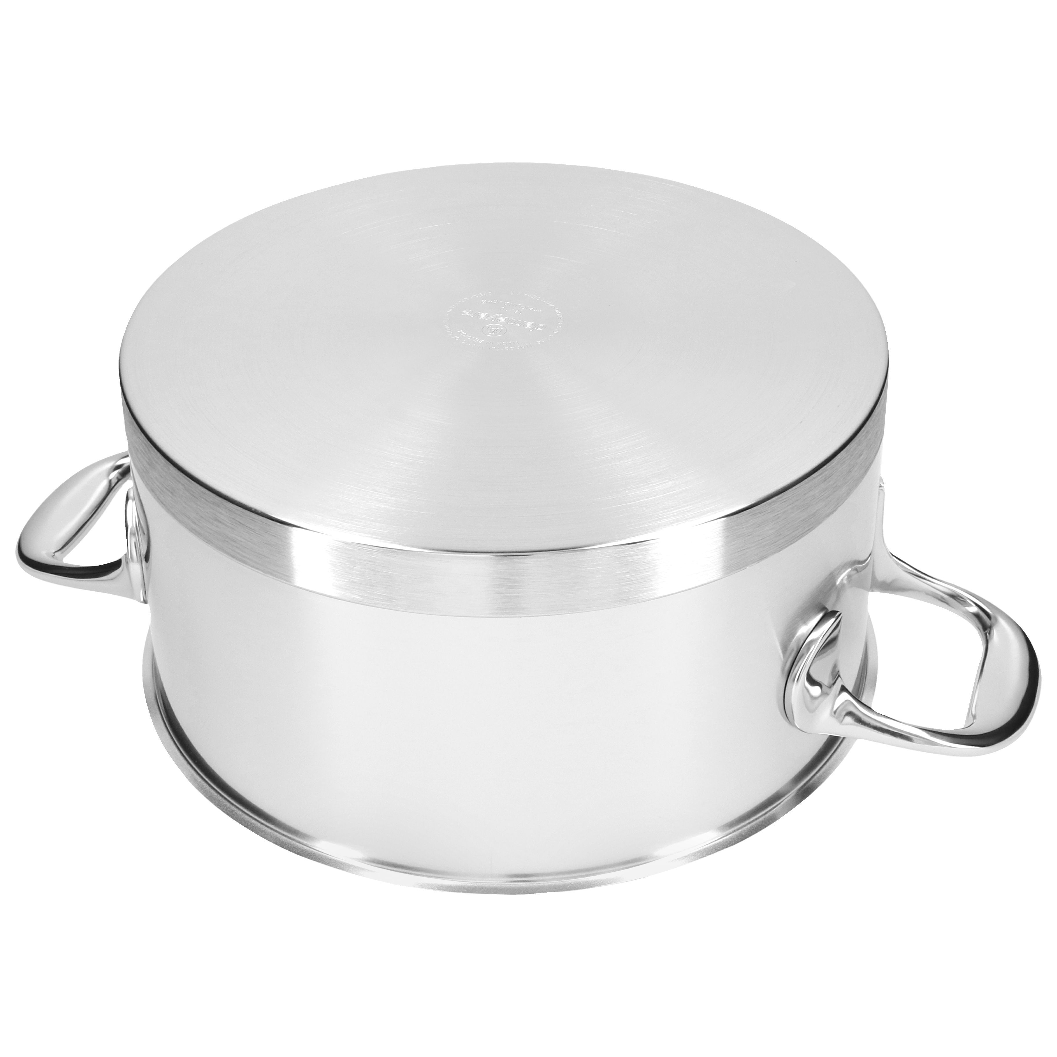Bratentopf mit Deckel 22 cm, 18/10 Edelstahl