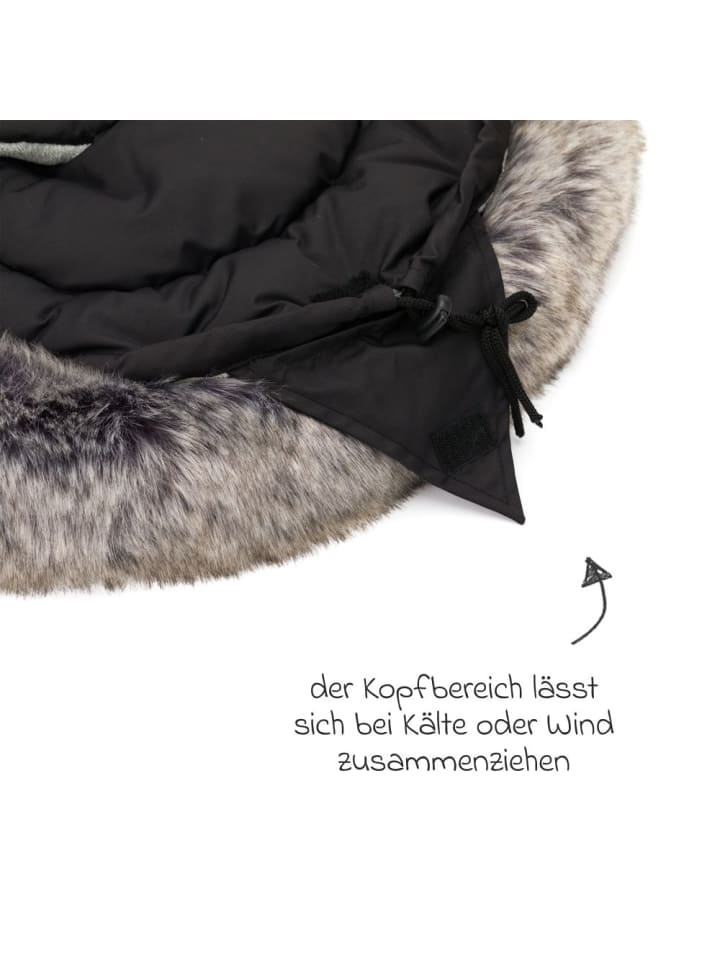 fillikid Fleece-Fußsack mit Fellkragen Lhotse für in schwarz günstig kaufen onesize