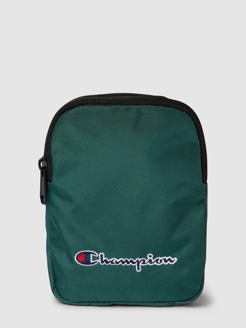 Umhängetasche mit Label-Stitching Modell 'Small Shoulder Bag' in bottle