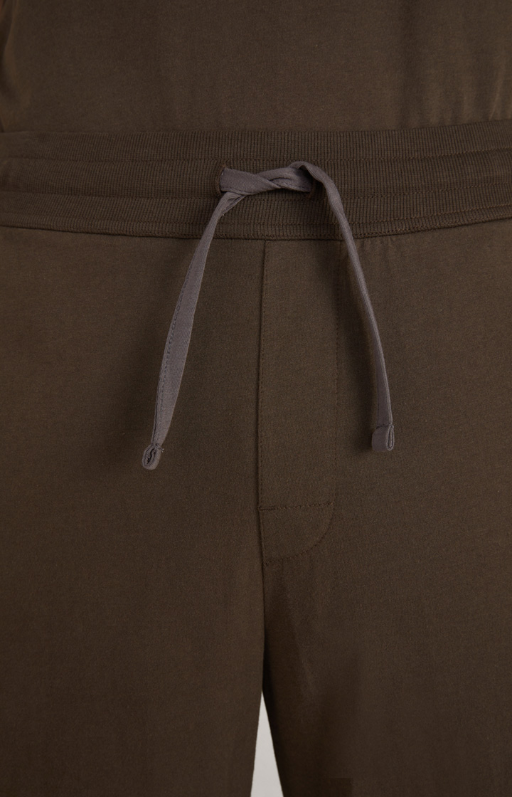 Loungewear Shorts in Dunkelgrün-Braun
