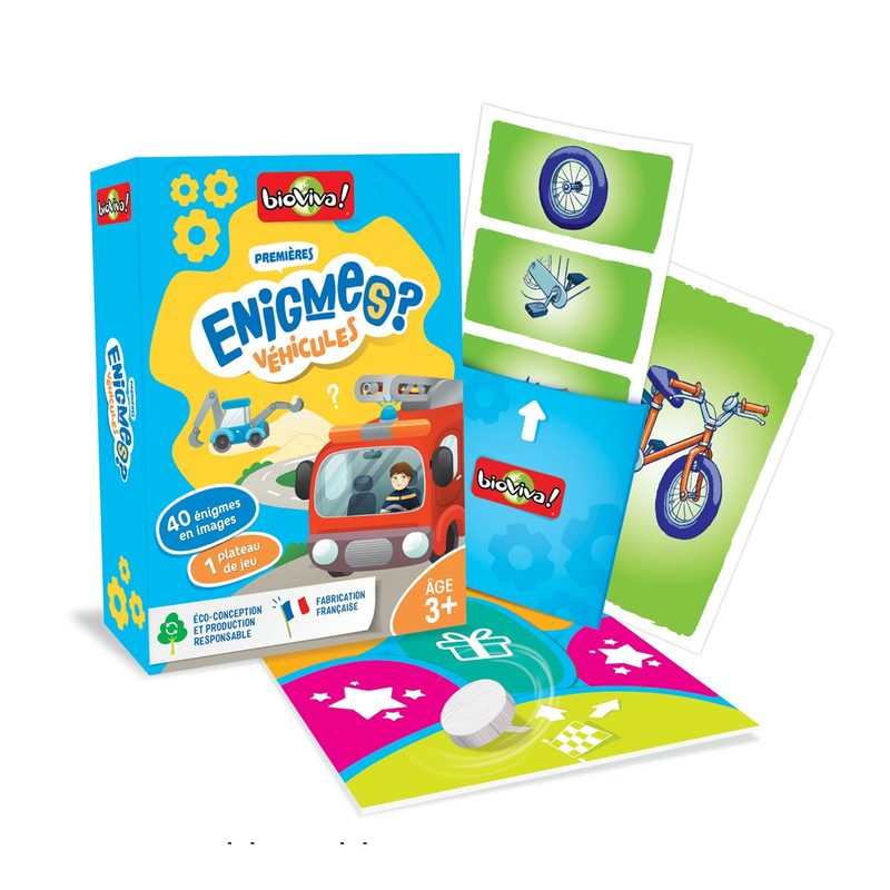 Jeu de cartes Mes premières énigmes Véhicules Bioviva