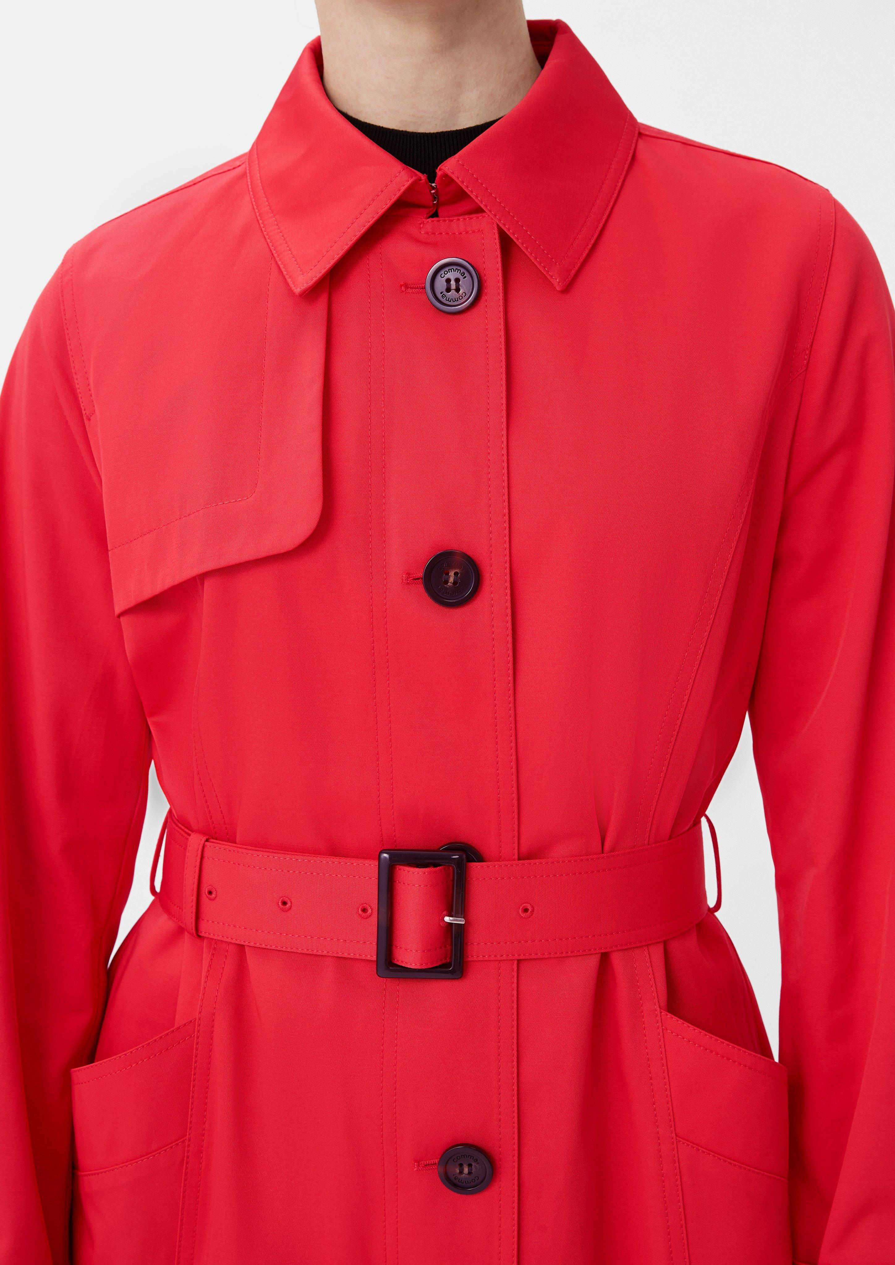 Taillierter Trenchcoat mit Bindegürtel - granatapfel