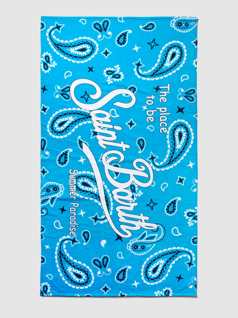 Handtuch mit Label-Print in türkis