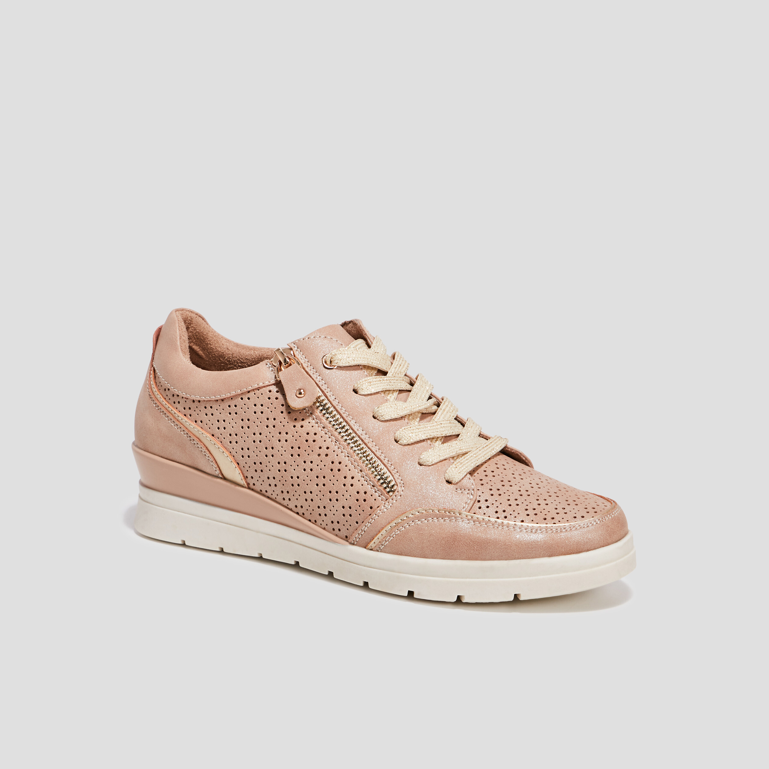 Tennis à lacets zippées rose femme | La Halle