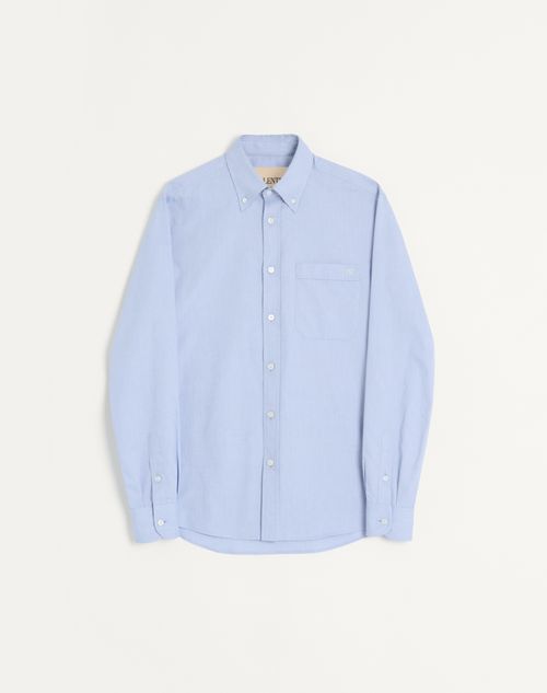 Camisa Oxford de algodão com bordado VLogo