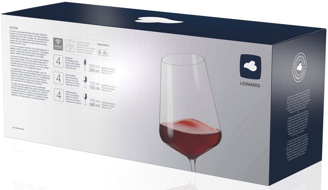 LEONARDO Gläser-Set Puccini, Glas, Teqton-Qualität, 12-teilig