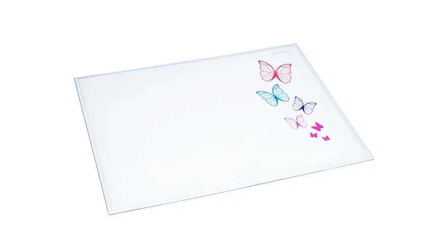 Läufer Schreibunterlage Durella Emotion Butterfly bunt 40x53cm transparent klar