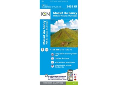 Carte IGN Massif du Sancy 2432ET