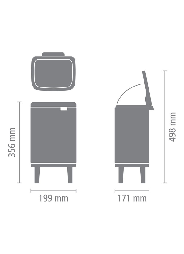 Brabantia  Bo Hi afvalemmer 4 liter met kunststof binnenemmer
