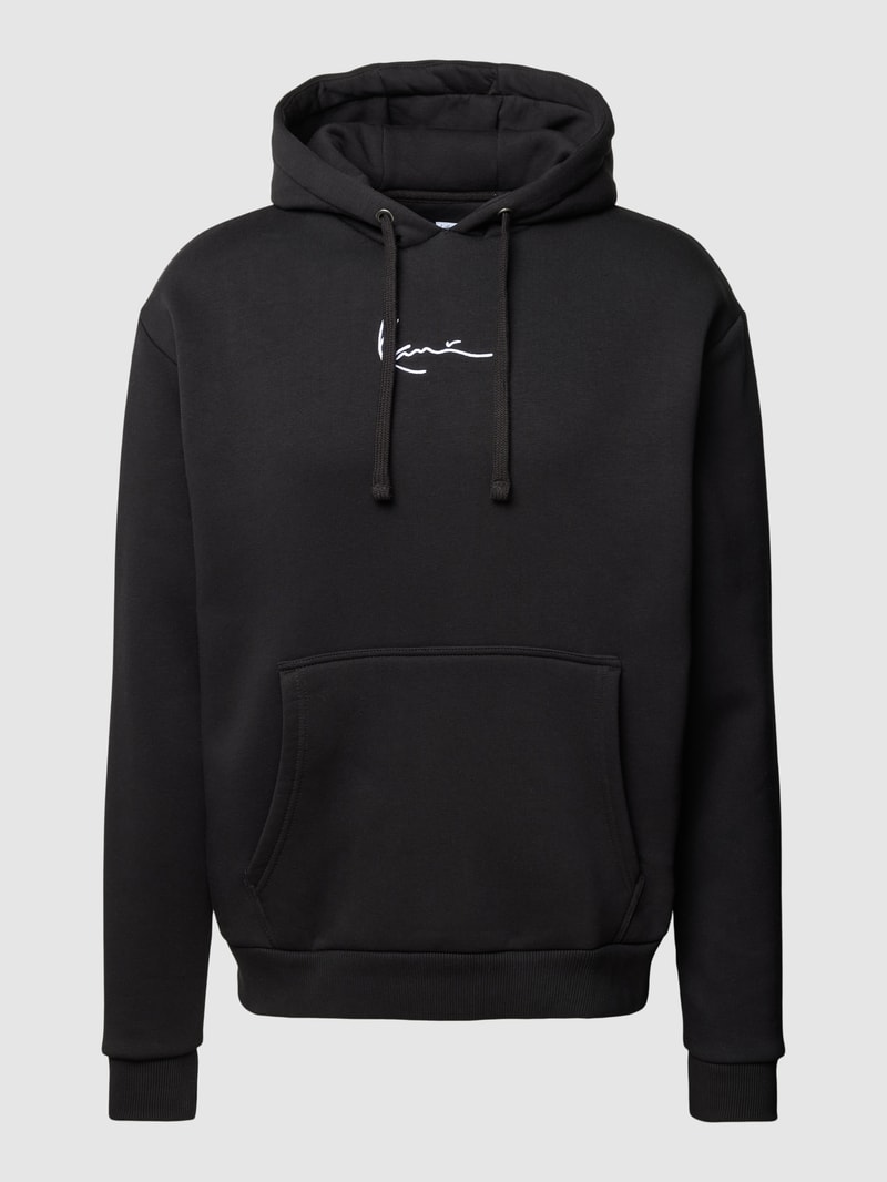 Hoodie mit Label-Stitching Modell 'SIGNATURE' in black