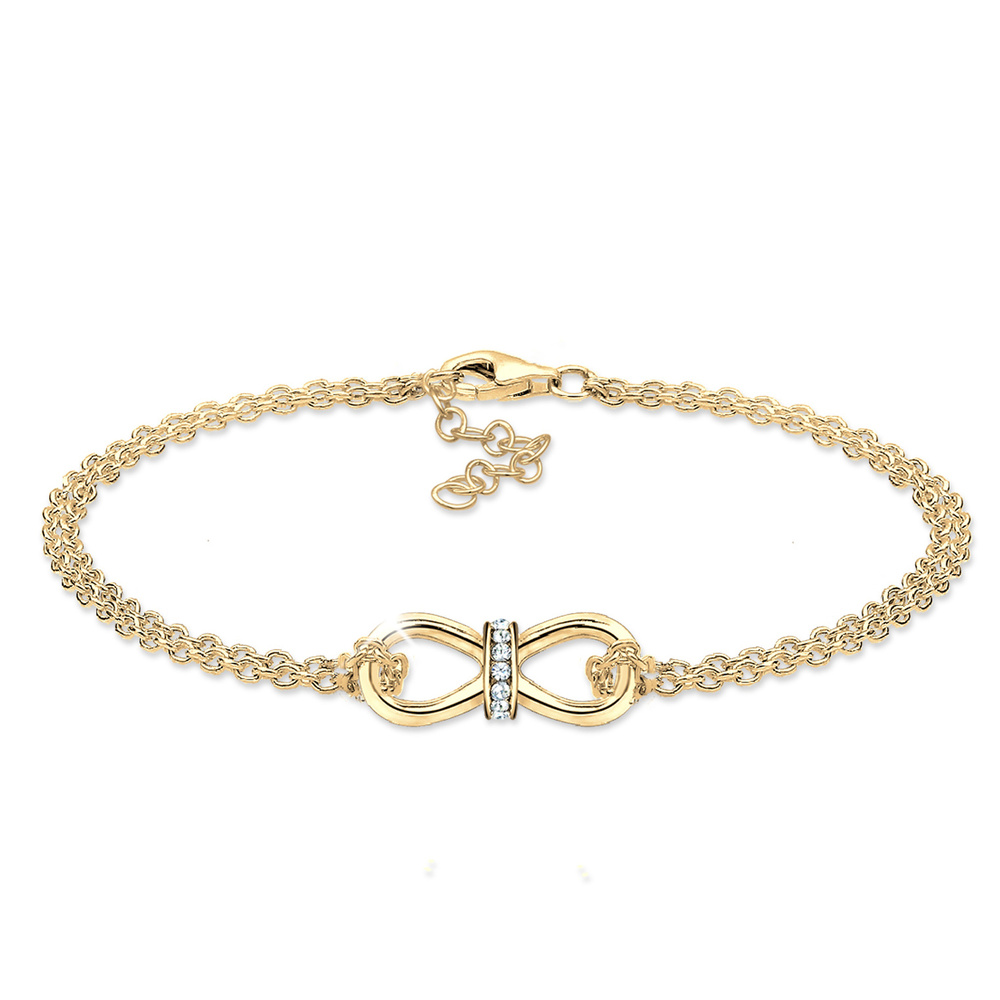 Elli Elli Bracelet Infinity Endlos Kristalle 925 Silber Bracelet