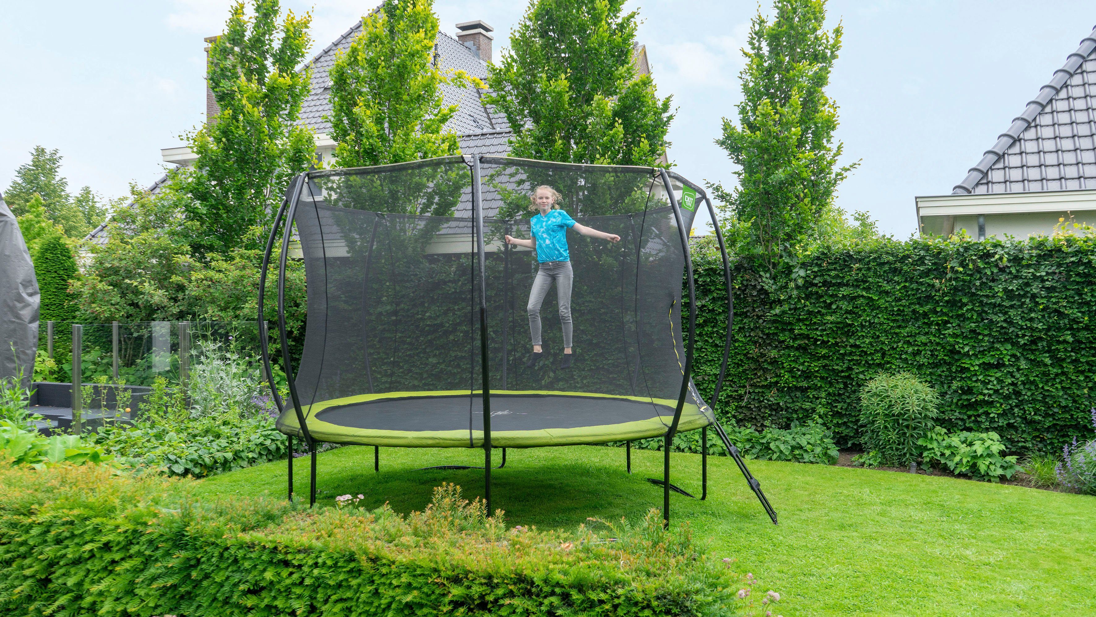 EXIT Gartentrampolin Silhouette, Ø 305 cm, mit Sicherheitsnetz