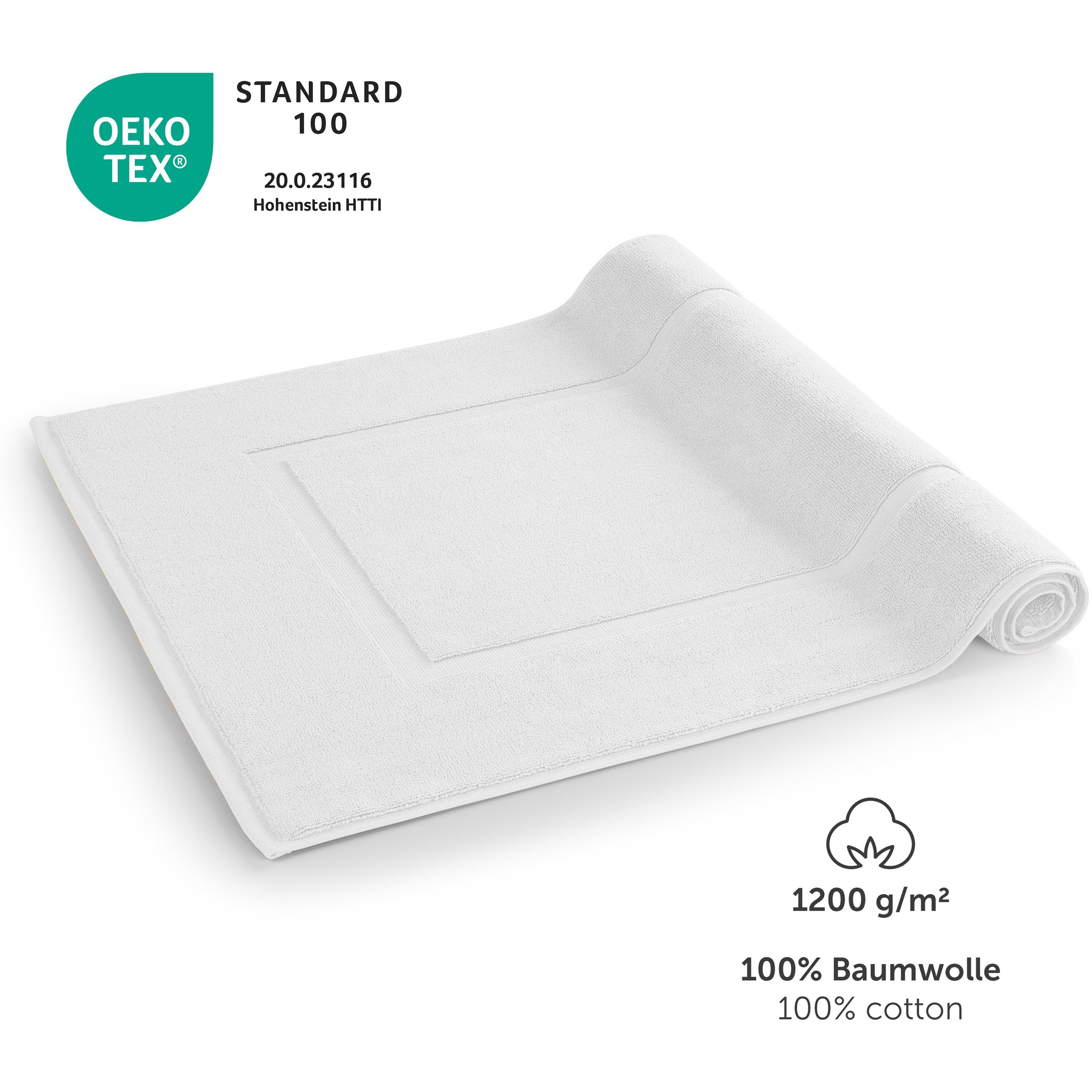 Badematte Blumtal Premium Frottier Badematte Blumtal, strapazierfähig, Baumwolle, Rechteckig, 1. St, Badeteppich, waschbarer Badvorleger 50x80cm, saugstark & weich