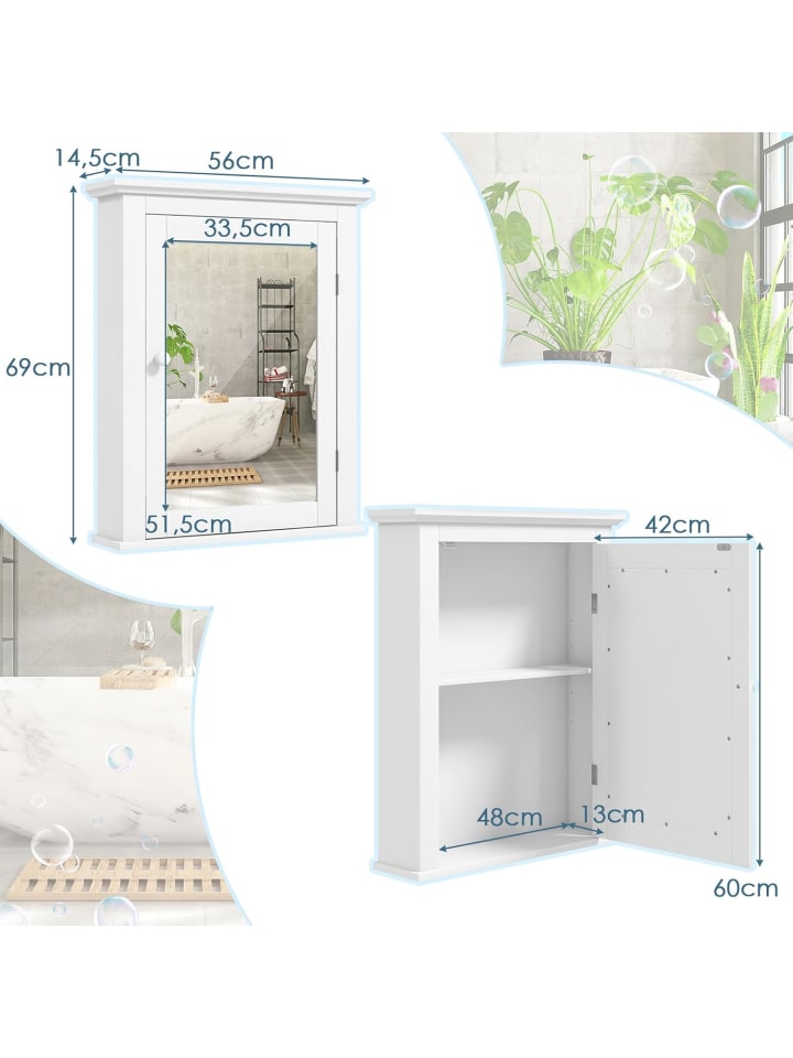 COSTWAY Spiegelschrank in Weiß günstig kaufen onesize