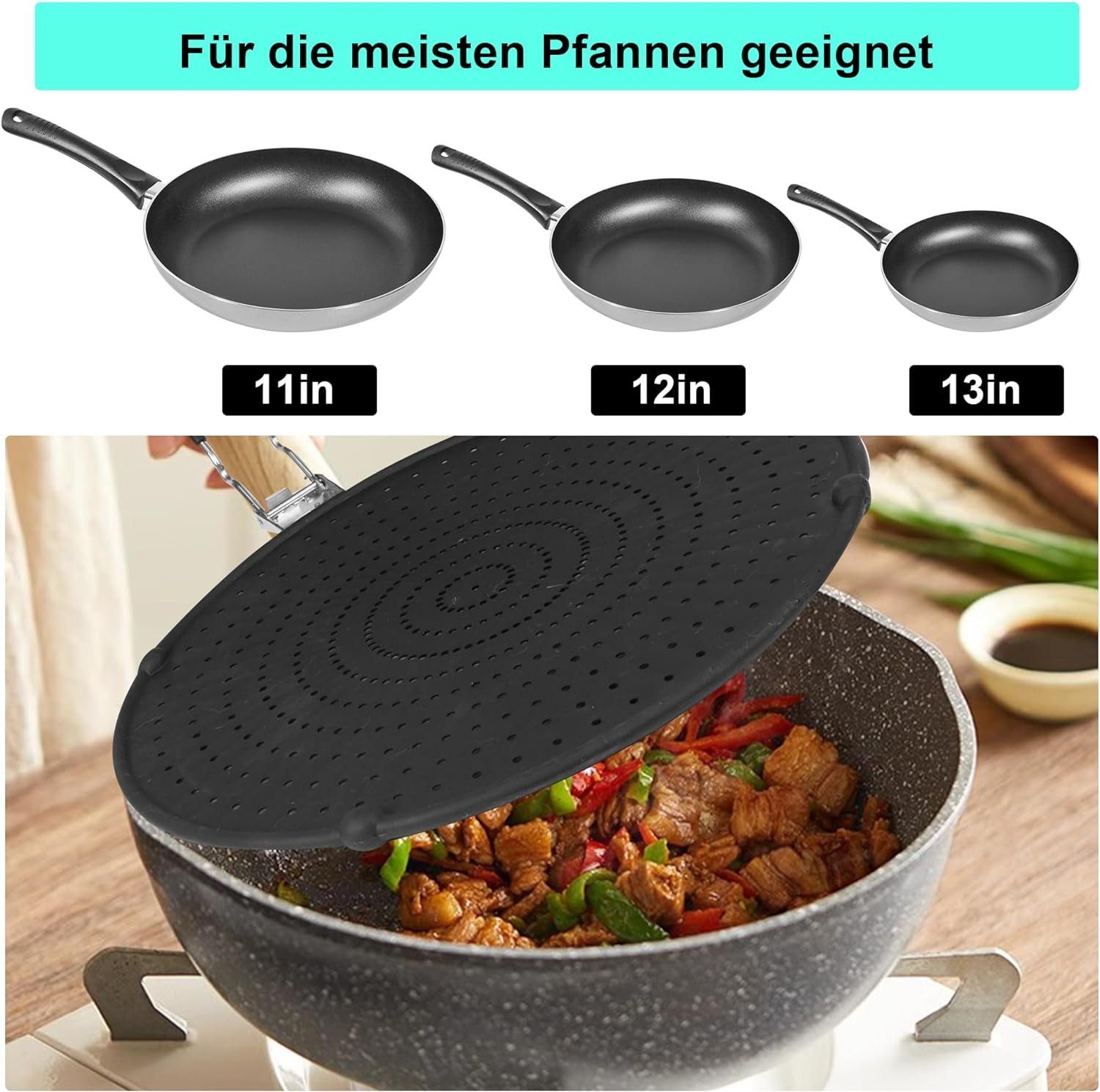 Runxizhou Spritzschutz Silikon Spritzschutz für Bratpfanne Mehrzweck-Spritzschutz Pfannen, (1-tlg)