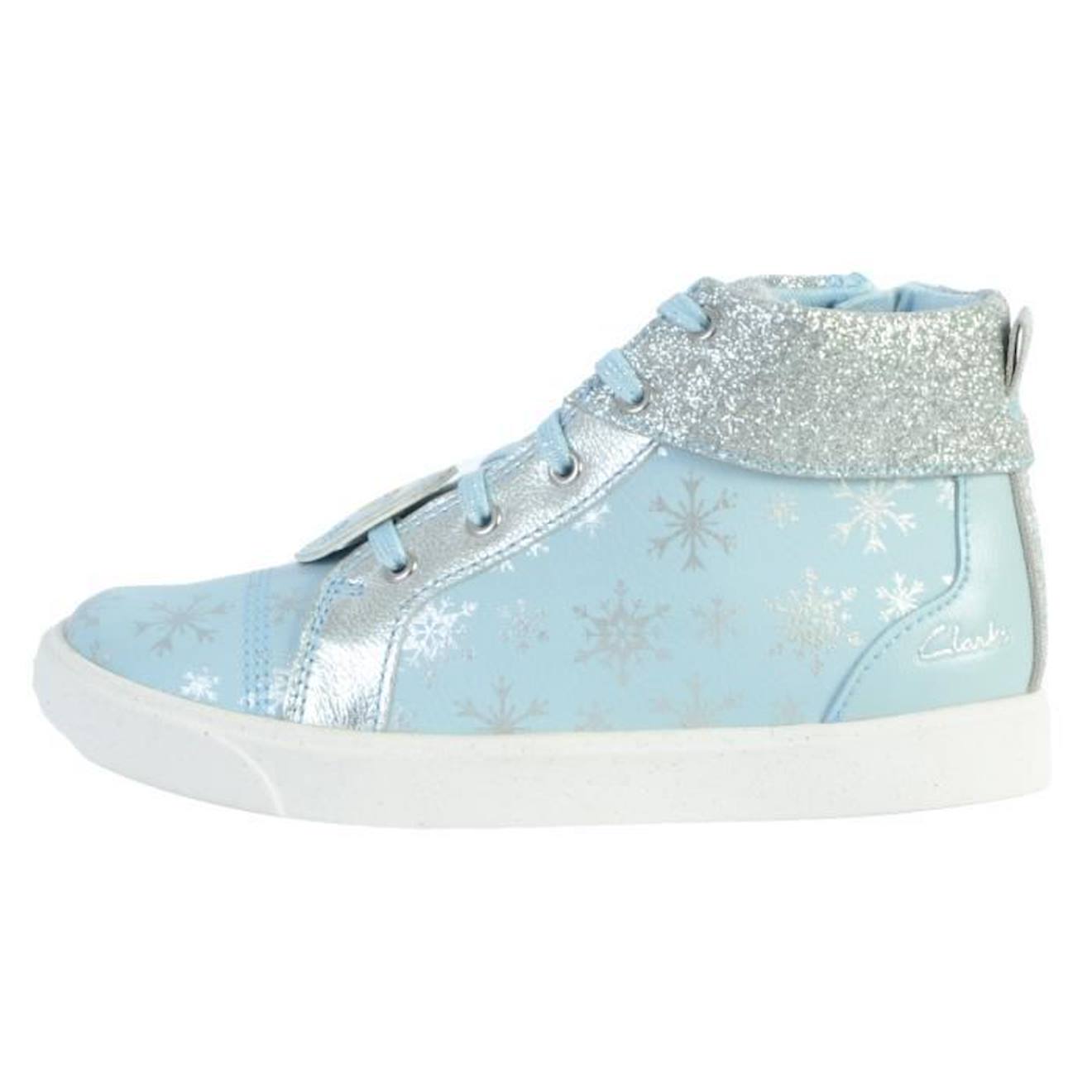 Basket Montante Cuir Clarks Junior City Ice bleu