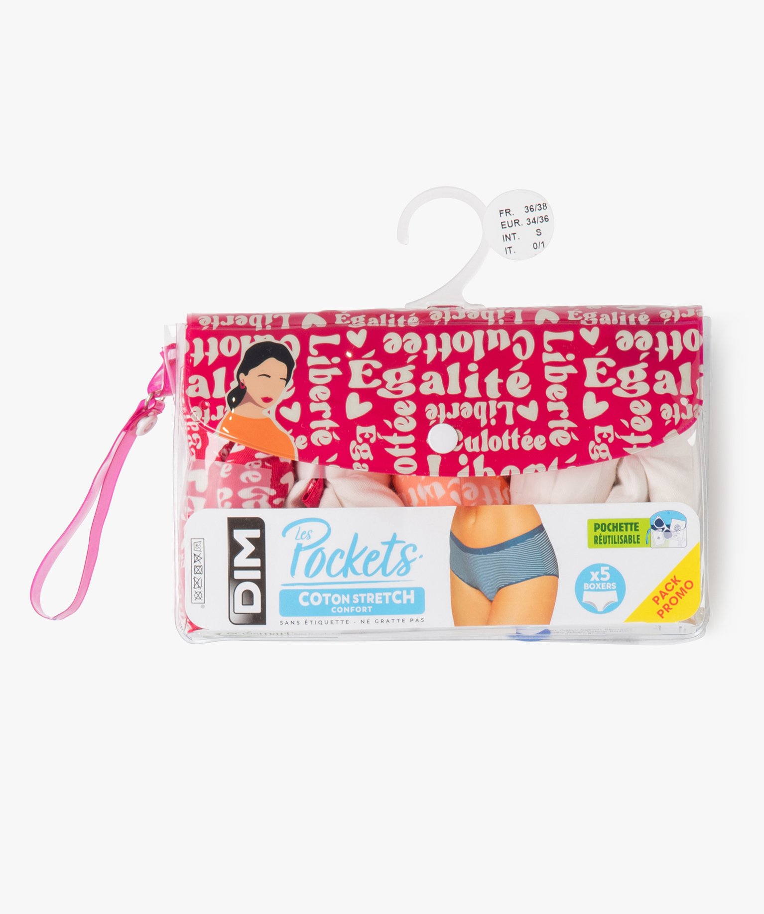 Shorty en coton stretch imprimé femme - Les Pockets de DIM ... multicolore | GEMO