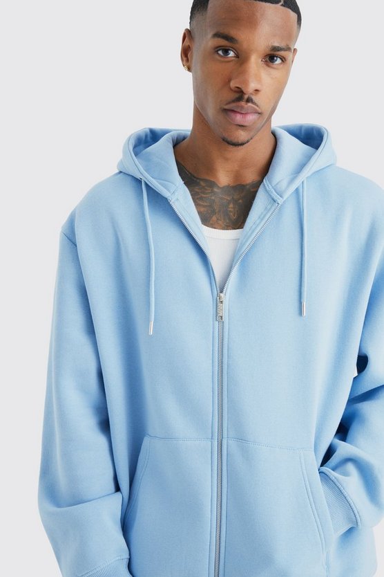 Recycelter Oversize Hoodie mit Reißverschluss