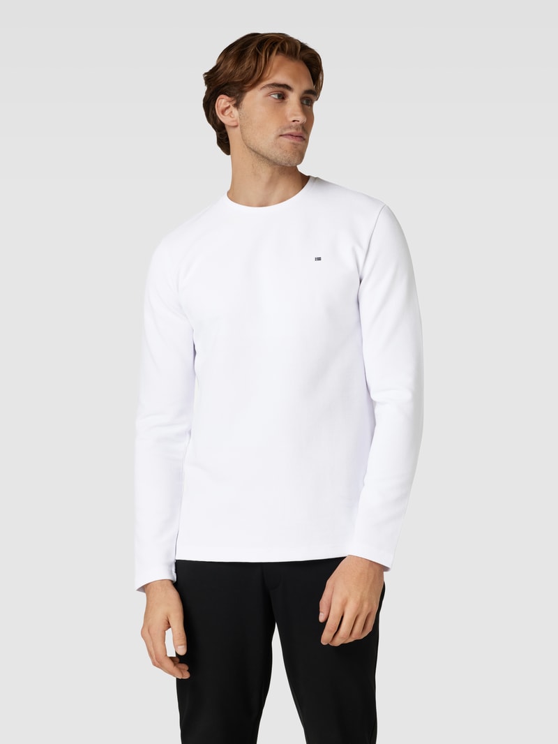 Longsleeve mit Waffelstruktur in weiß