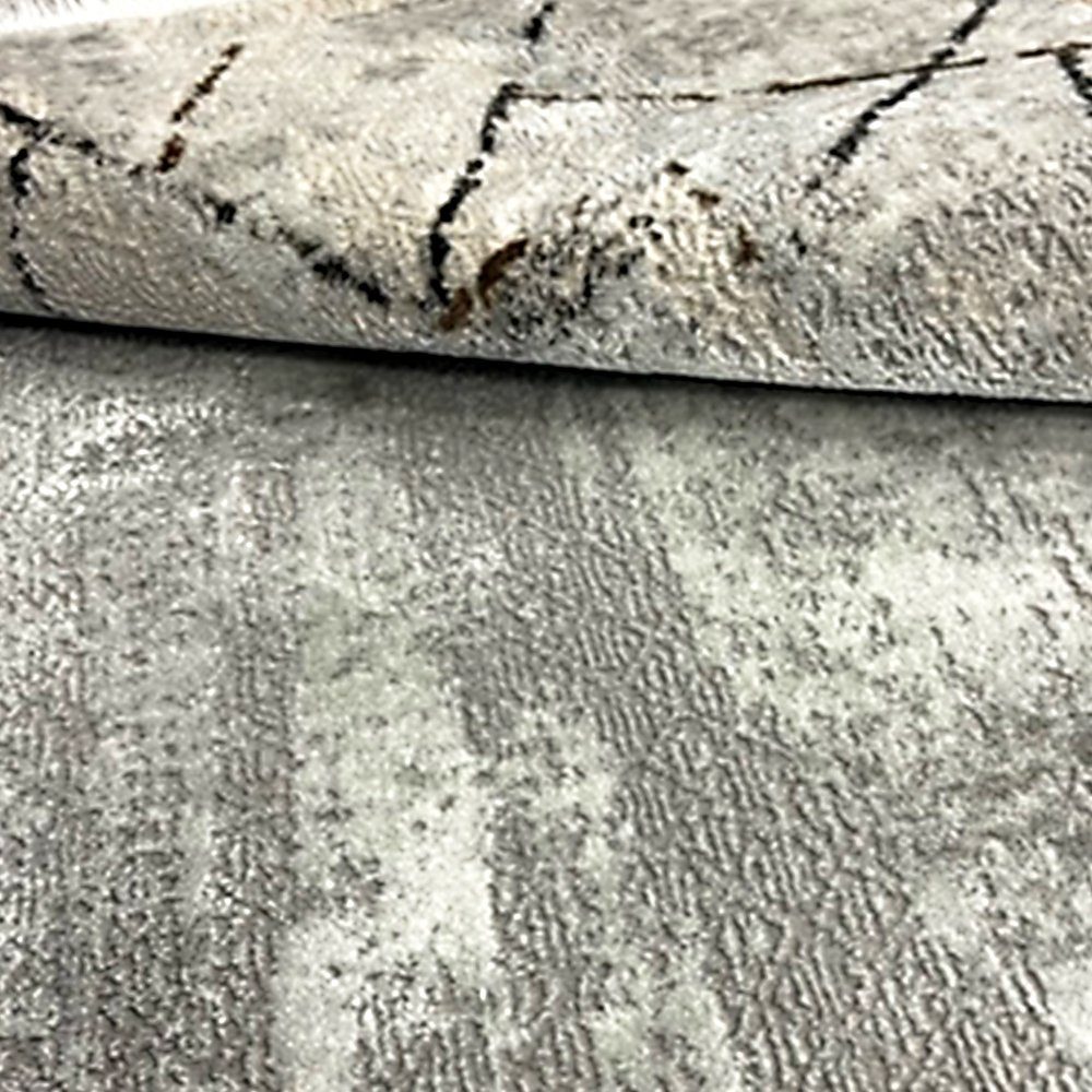 Designteppich Designer Teppich Abstrakte Musterung Modern Grau Grau, Carpetilla, Rechtetig, Höhe: 12 mm, Kurzfloor, Wohnzimmer, KInderzimmer, schlafzimmer