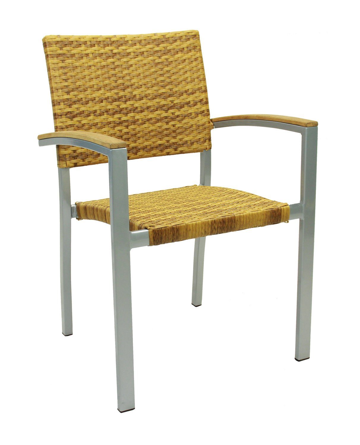 Konway Stapelstuhl BORNEO (4 St), 4x KONWAY® BORNEO Stapelsessel Tabaco Premium Polyrattan Sessel