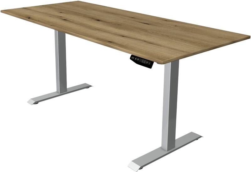 Kerkmann Move 1 Rechteckig Elektronisch Höhenverstellbarer Sitz-Stehschreibtisch Melamin, Stahl Eiche, Silber 1800 x 800 x 1230 mm