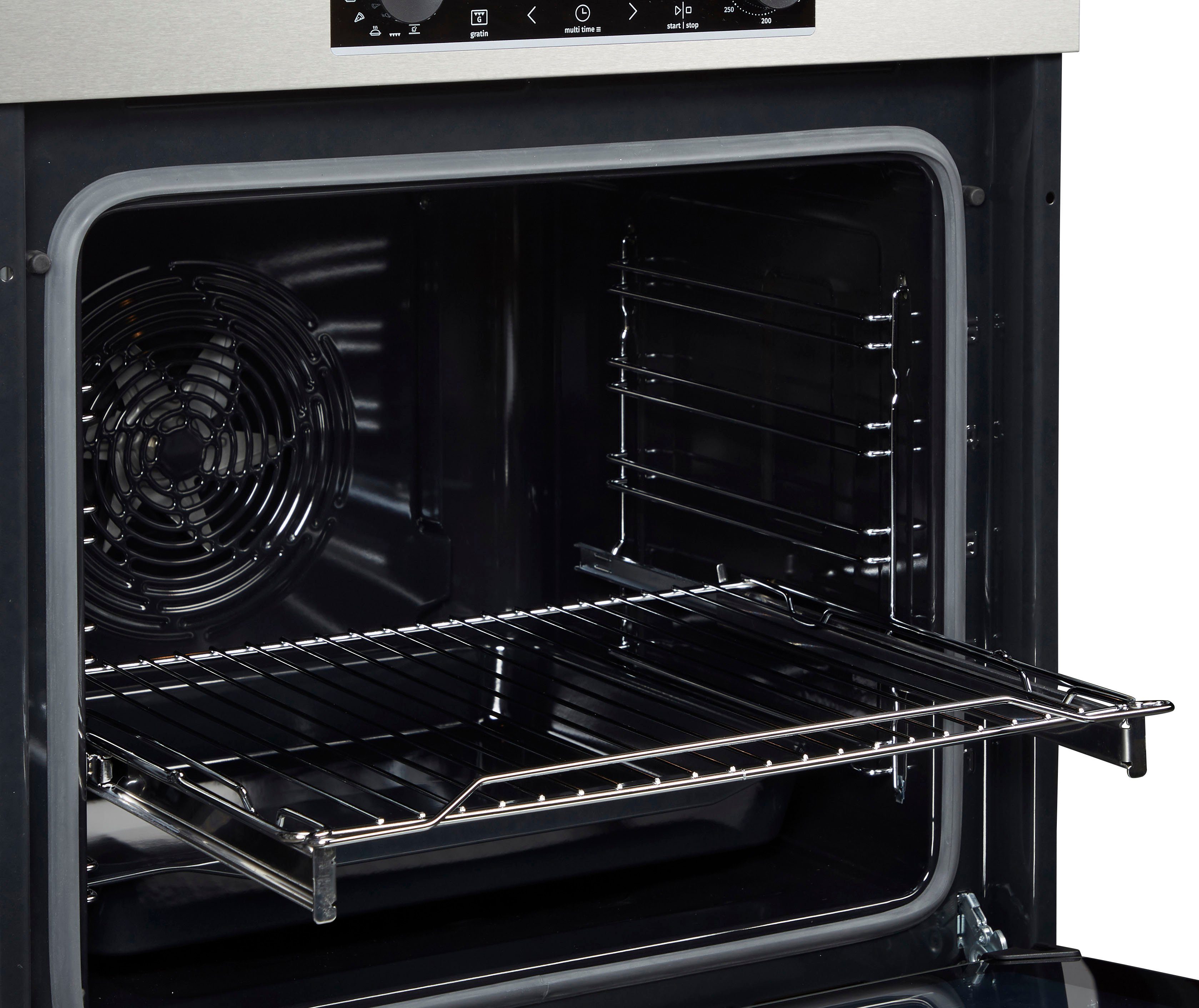GORENJE Backofen-Set Pacific Backofen-Set Basic Induktion 2021, mit 1-fach-Teleskopauszug, Aqua Clean, AirFry Backofen & Induktionskochfeld