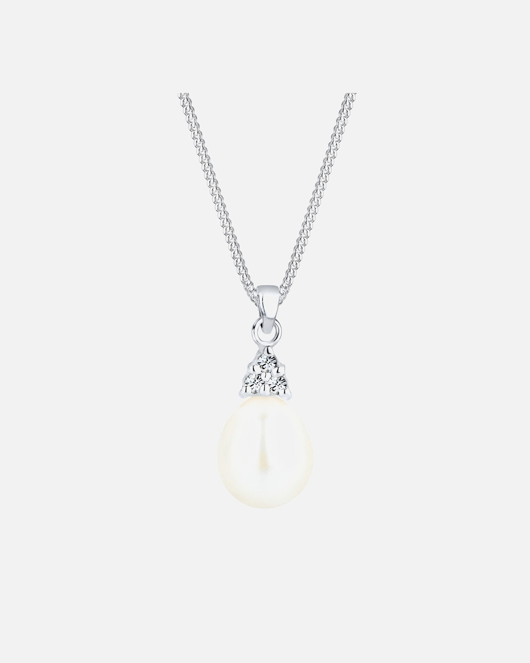 Collana da donna Elli PERLU con perla coltivata d'acqua dolce e cristallo (925/1000) in argento