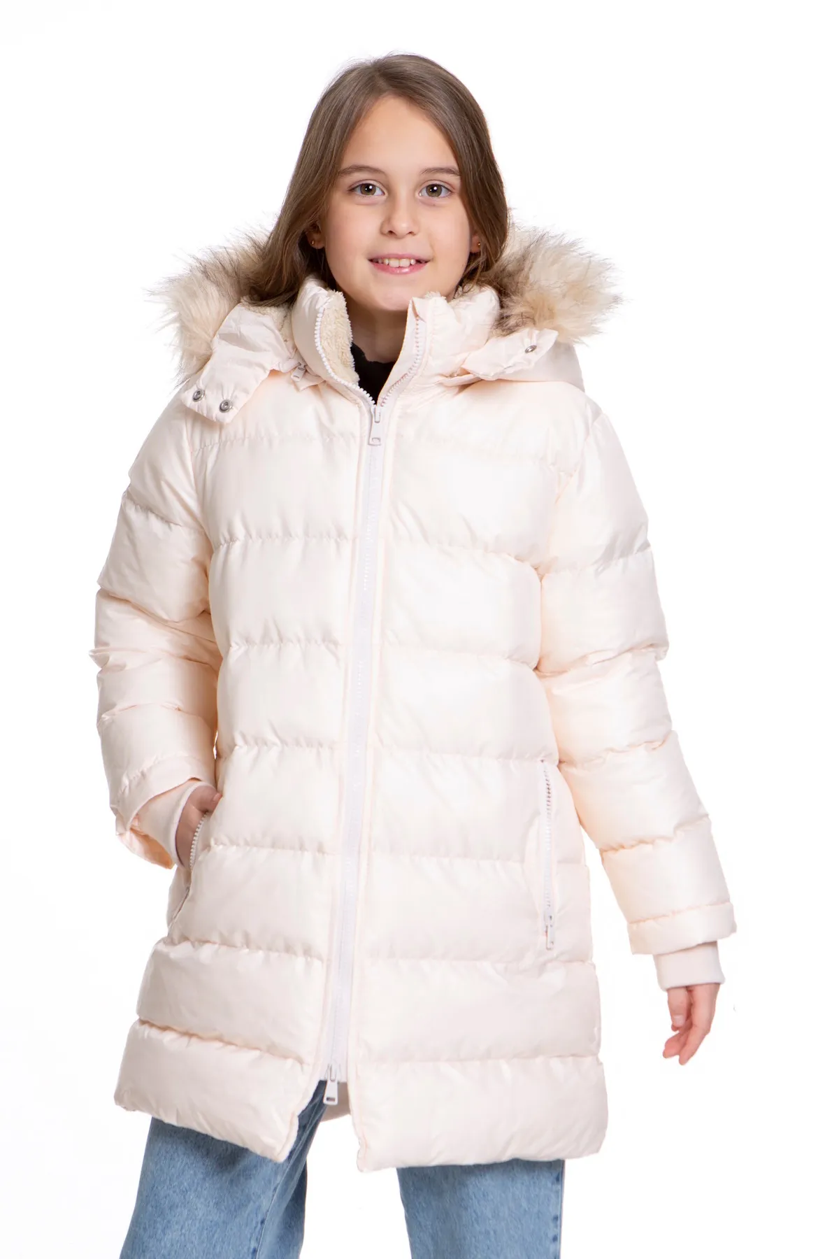 AHENGİM  Mädchenpelz-Welsoft-Plüsch-Trend-Puffermantel Ak2508
