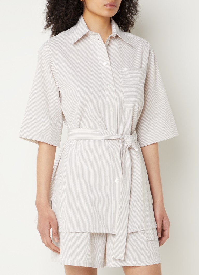 Camicetta MaxMara Texas con cintura e stampa a righe