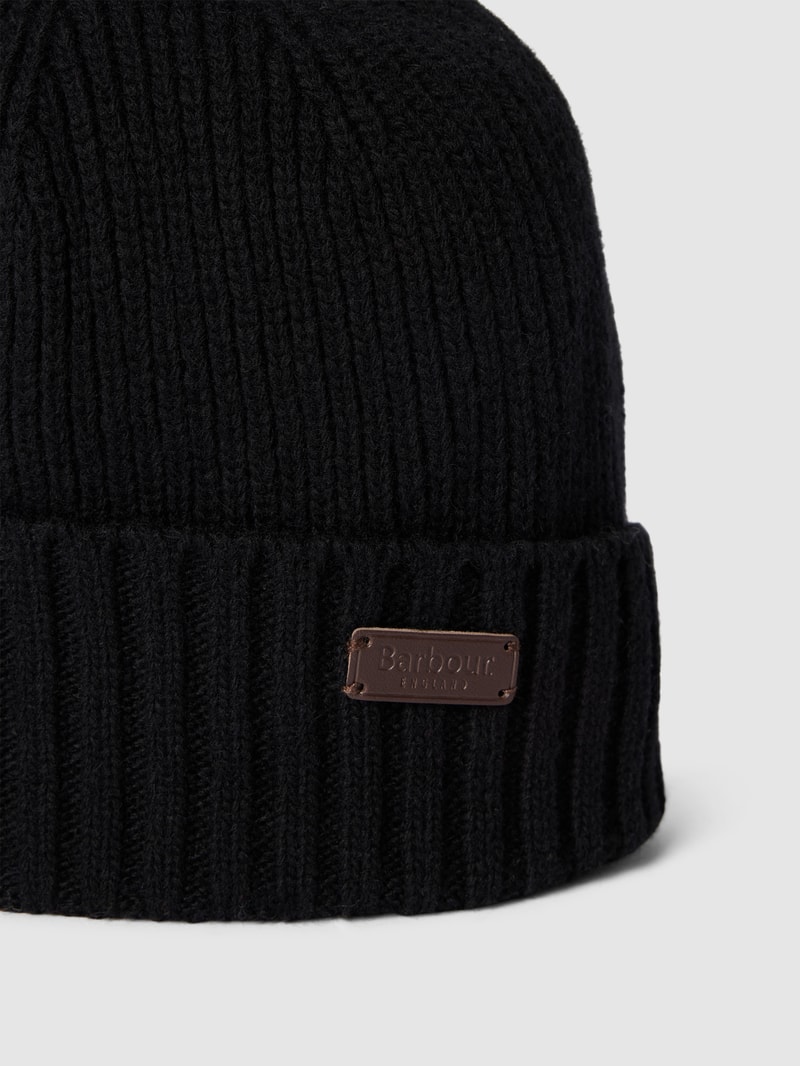 Mütze mit Label-Detail Modell 'Carlton' in schwarz