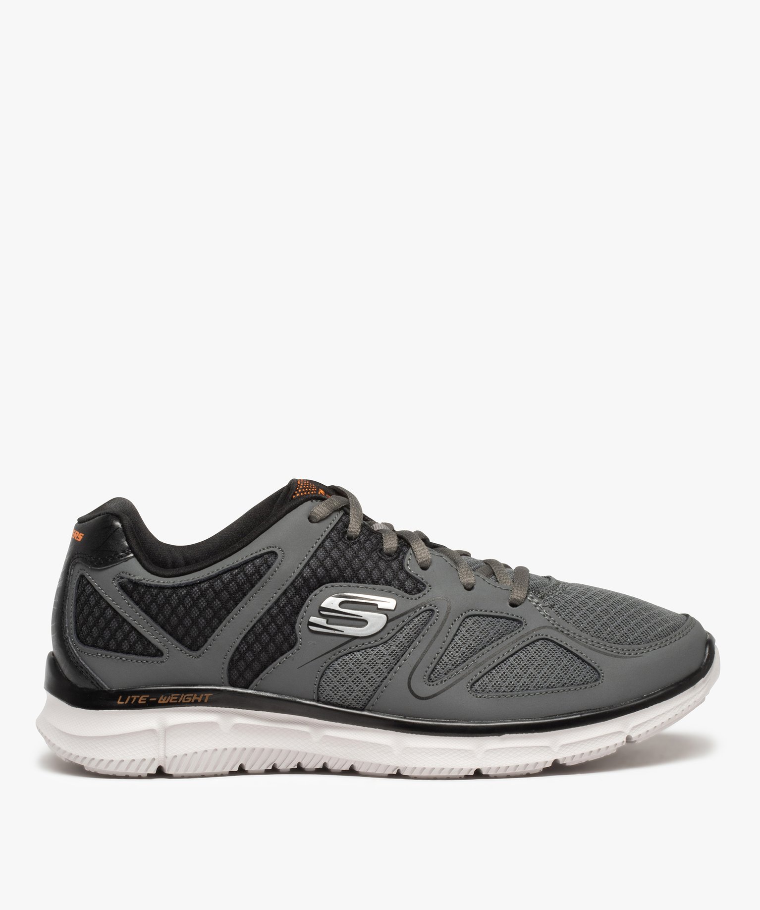 Baskets homme running unies dessus mesh – Skechers gris | GEMO