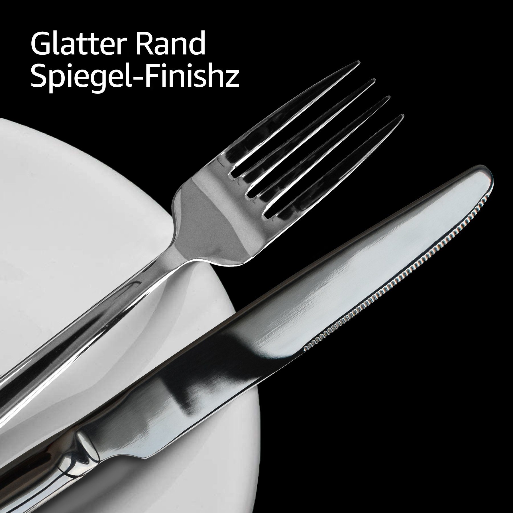 7Magic Besteck-Set, 5 teilig Edelstahl Hochwertiges Tafelbesteck Set