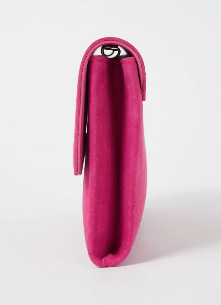 L.K.Bennett  Layla clutch van suède met afneembare schouderriem