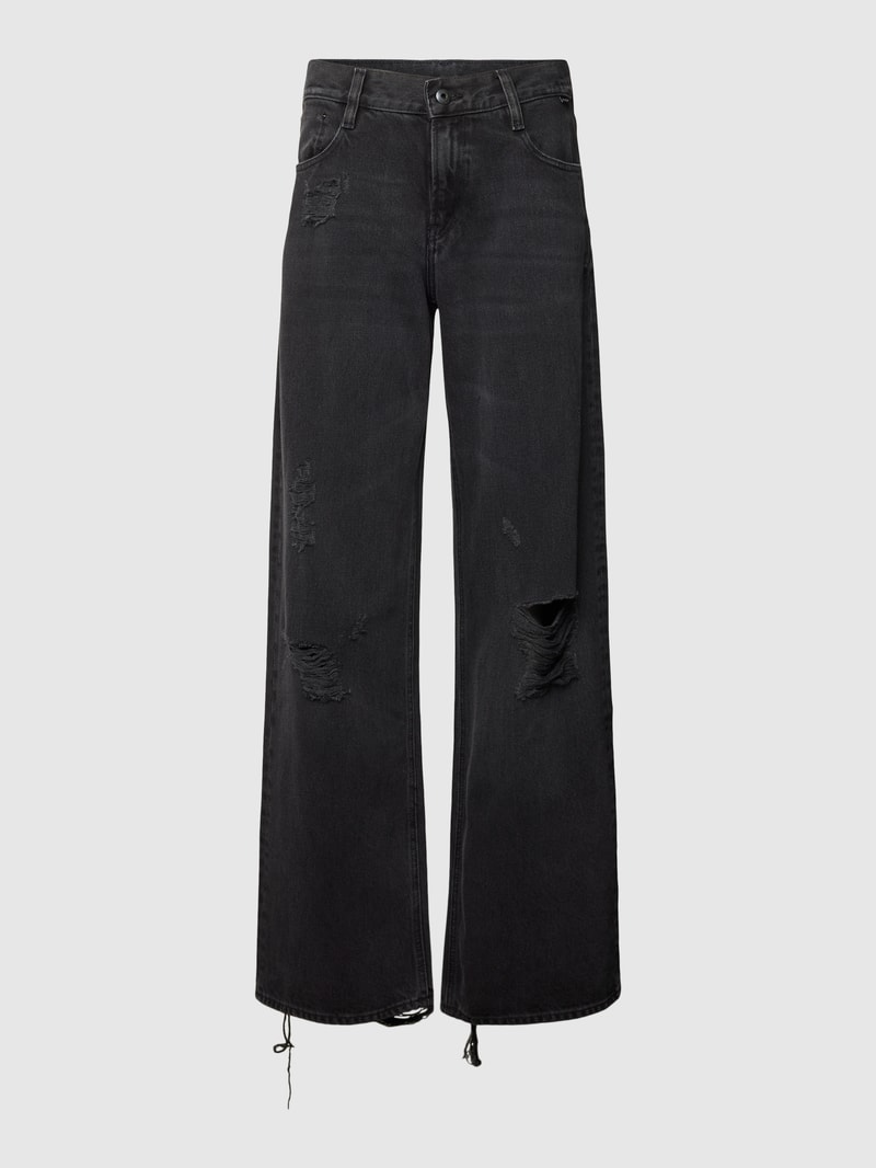 Bootcut Jeans im Destroyed-Look Modell 'Judee Loose' in schwarz