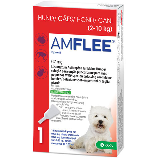 AMFLEE 67 mg Spot-on Lsg.f.kleine Hunde 2-10kg  3 St  Lösung