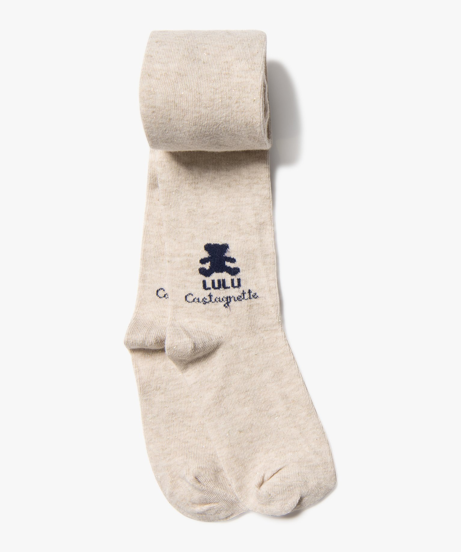 Collants pailletés avec motif ourson fille - LuluCastagnette beige | GEMO