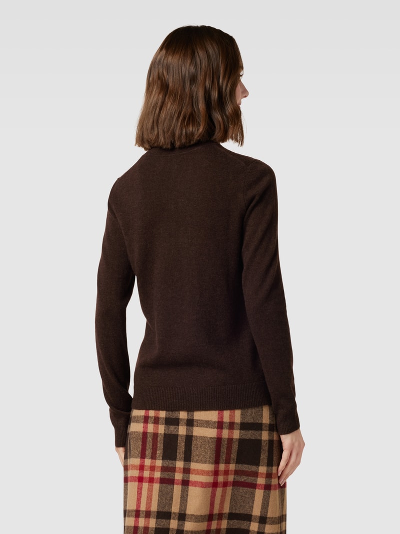Kaschmirpullover in melierter Optik in schokobraun meliert