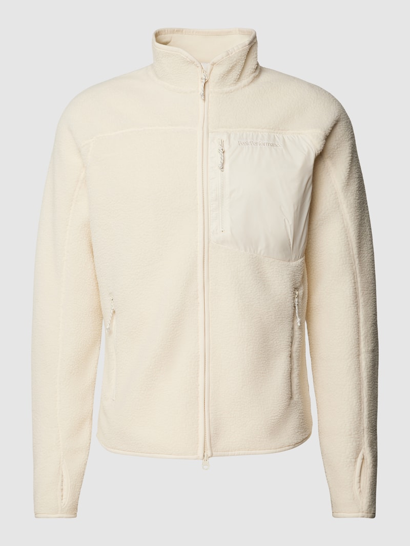 Fleecejacke mit Brusttasche Modell 'Pile' in offwhite