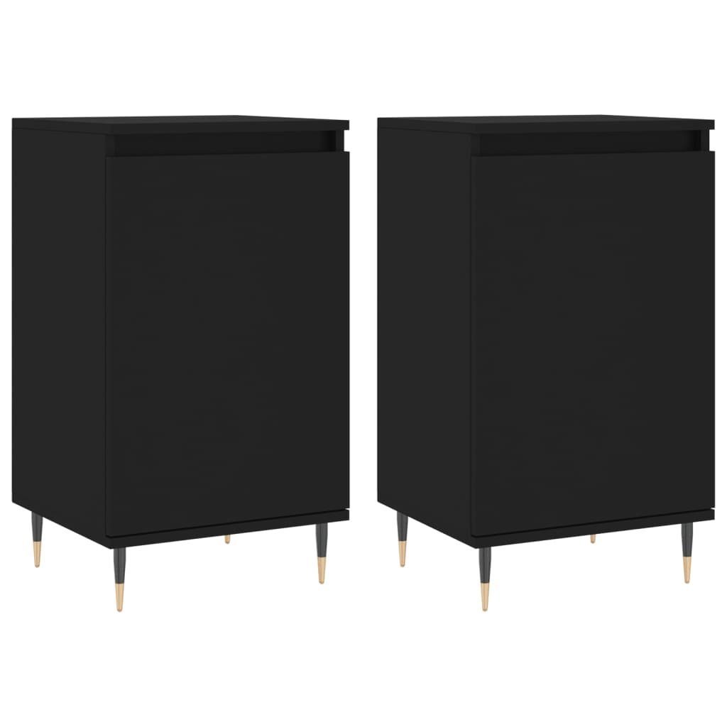vidaXL Anrichte Sideboards 2 Stk Schwarz 40x35x70 cm Holzwerkstoff Kommode