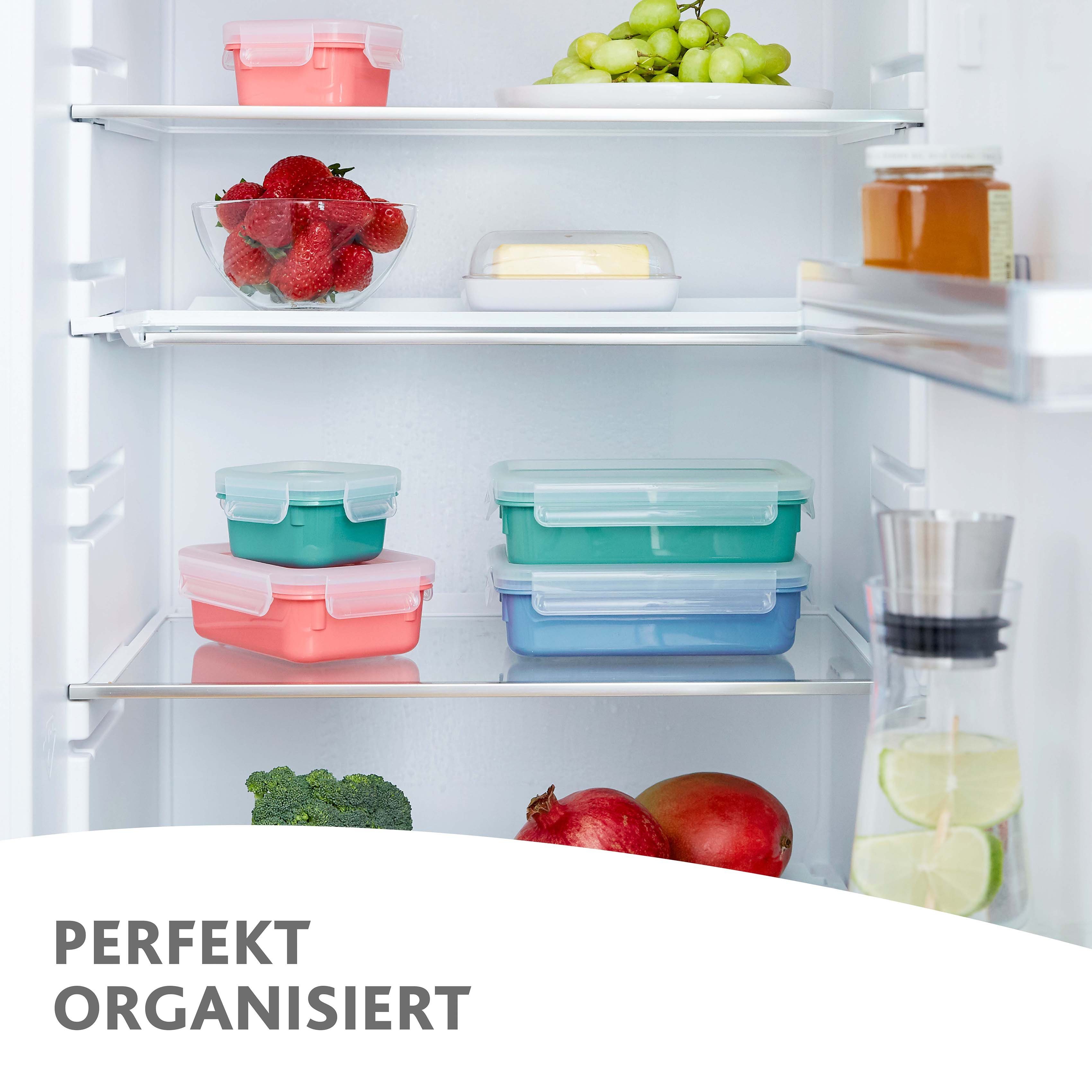Emsa Frischhaltedose Clip & Close Color Edition, Kunststoff, (Set, 4-tlg), 0,2/0,55/0,8/2,2L, Kunststoff, auslaufsicher, hygienisch, innovativ