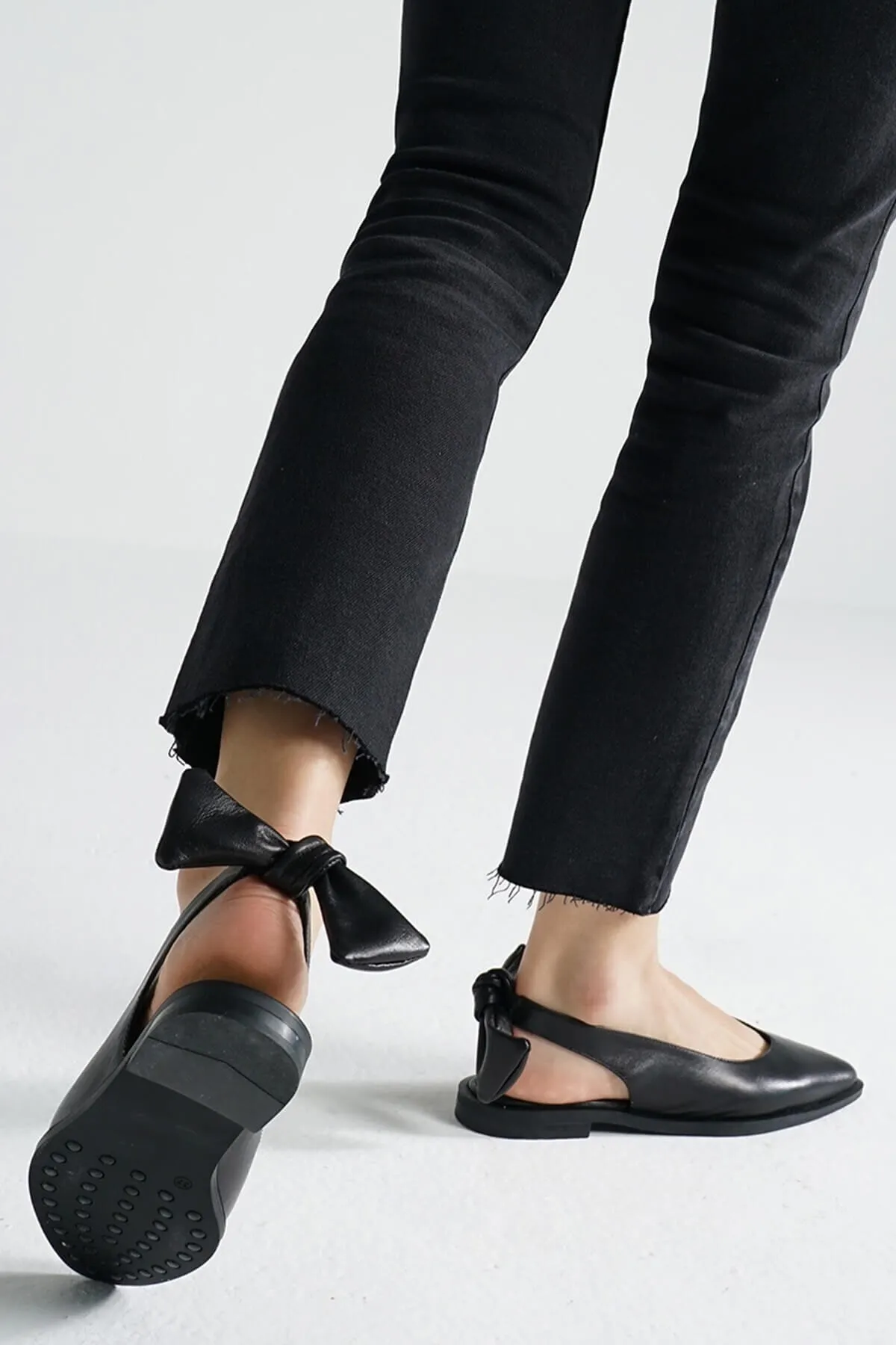 Mio Gusto  Bonny Daily Ballerina-Schuhe aus echtem Leder in Schwarz für Damen