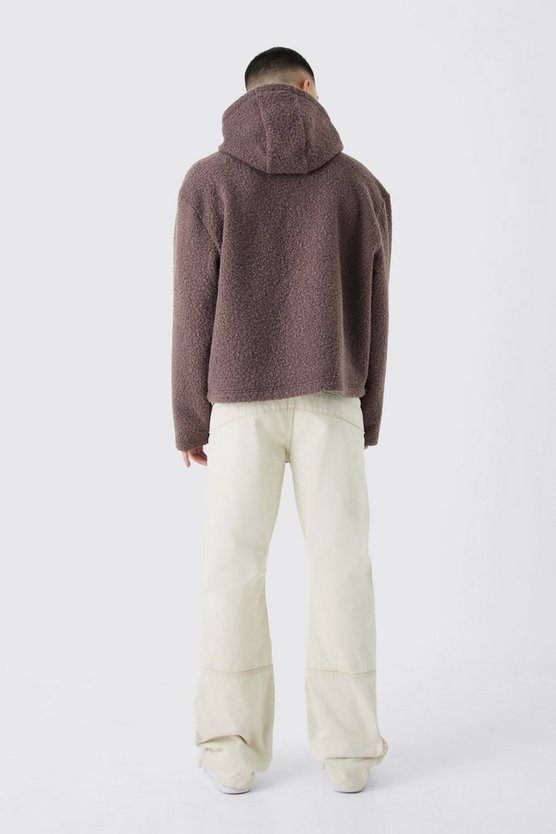 Kastiger Oversize Bouclee Borg-Hoodie