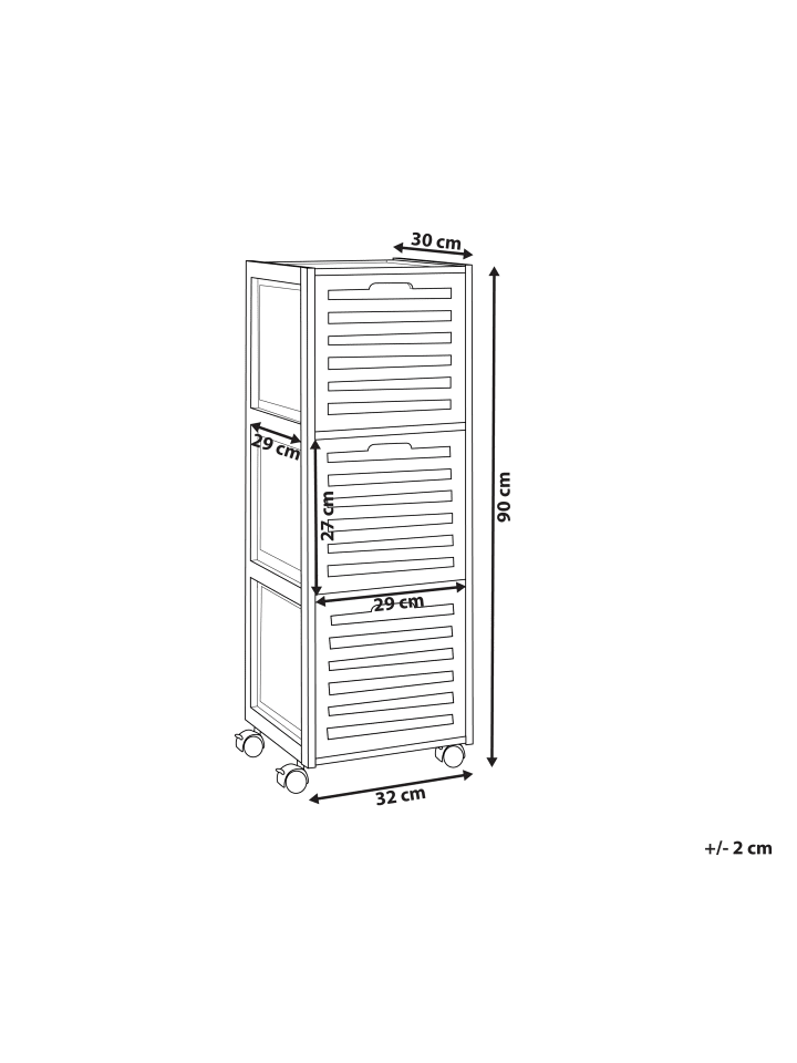 Beliani Badezimmerschrank SHAWNEE in Heller Holzfarbton - (W) 32 x (H) 90 x (L) 30 cm günstig kaufen onesize
