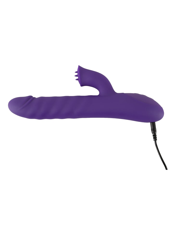 Sweet Smile Stoßvibrator mit Klitorisreizer Thrusting & Rotating Pearl Vibrator in lila günstig kaufen 24 cm