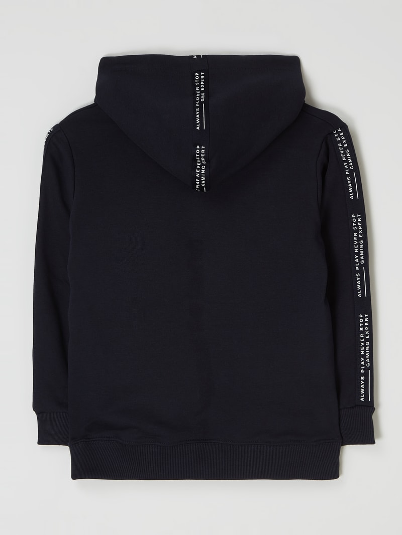 Hoodie mit Print in marineblau